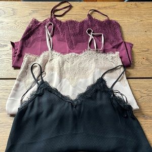 Lace satin camisole bundle - M